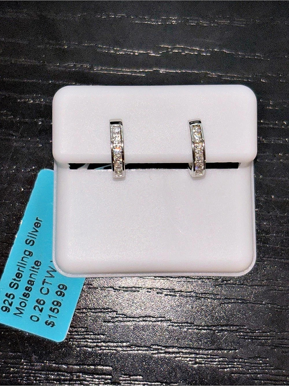 Sterling Silver Crystal Hoop Earrings NWT
